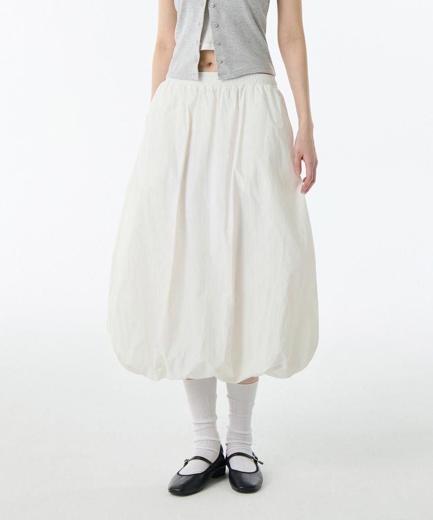Musinsa Standard Woman Women'S Balloon Banding Long Skirt [White]