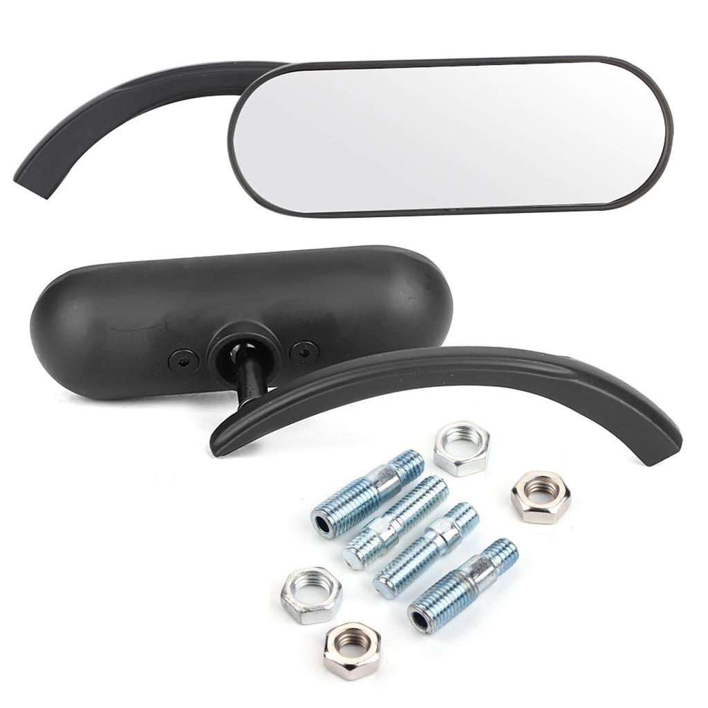 2Pcs Motorcycle Black Mini Oval Rear View Mirror for Honda Shadow 600 750 1100 ACE