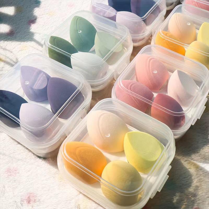 4pcs Makeup Sponge Powder Puff Dry and Wet Combined Beauty Cosmetic Ball Foundation Powder Puff Bevel Cut Make Up Sponge Tools