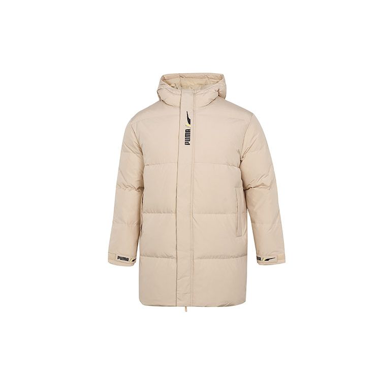 Puma Повседневная теплая куртка-пуховик средней длины с капюшоном, мужская верхняя одежда цвета хаки 532916-20