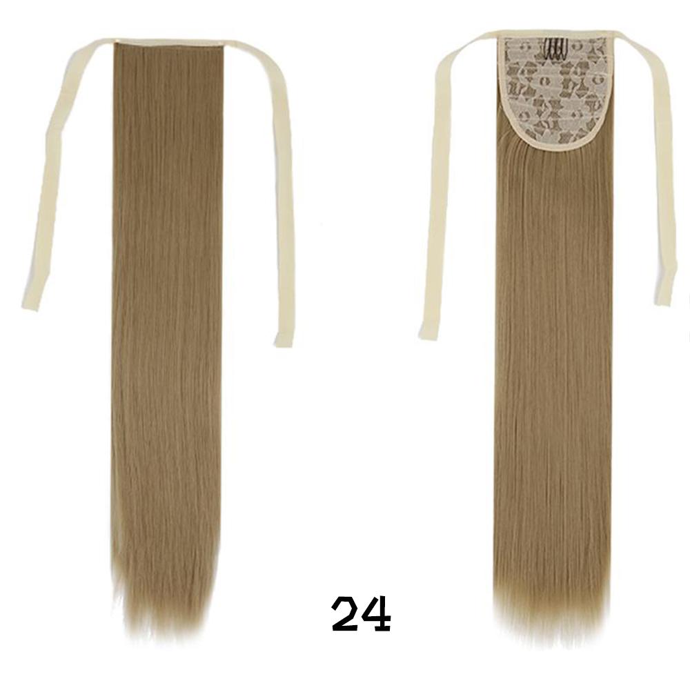 Женский хвост из прямых длинных синтетических волос шелковистой структуры для придания объема прическе