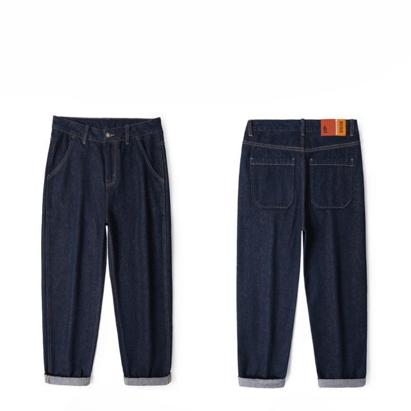 Джинсы-шаровары мужские весенние хлопковые эластичные брюки-шаровары мужские свободные весенние американские повседневные брюки Big Cow мужские весенние