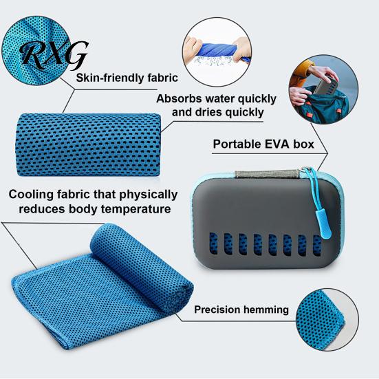 Cooling Towel for Sports with Carrying Case, 30x80cm Instant Microfiber Ice Outdoor Gear Towel, Portable Quick Drying Gym Workout Yoga Running