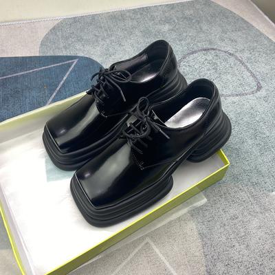 Маленькие кожаные туфли в японском британском стиле на толстой подошве, женские ретро-мокасины Head Muffin