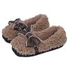Cross-border Versatile Bow Doudou Shoes Fluffy Bag Heels Home Warm Plush Cute Non-slip Casual Shoes