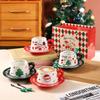 New Christmas Ceramic Coffee Cup and Dish Set, Household Ceramic Water Cup, Makeup Cup, Gift Box, Christmas Gift Lijiao