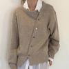 Autumn Oblique Button Irregular Cardigan Sweater Women Winter Round Neck Knitted Cardigans Jacket for Women Fashion Elegant Vintage Knit Coats 25140