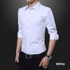 Men's Slim Fit Long-Sleeve White Shirt - Trendy Korean Business Style for Spring and Autumn