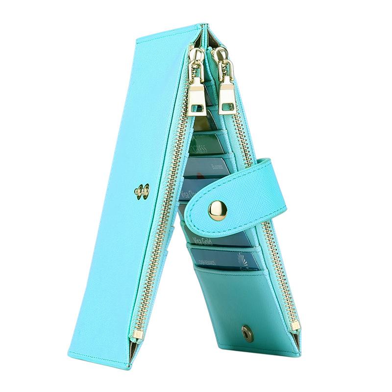 Женский держатель для карт, многофункциональный RFID-защита, двусторонний складной высококачественный карманный кошелек из искусственной кожи с крестообразным узором