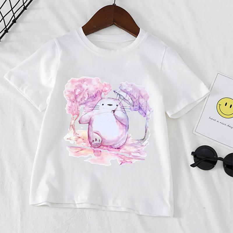 Детская забавная детская одежда с героями мультфильмов, футболка с милым летним принтом в стиле аниме для мальчиков и девочек, топ