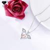Rose Gold Heart Pendant Necklace Women Elegant Copper Cross Chain Choker 41-50cm Adjustable Length Fashionable Casual