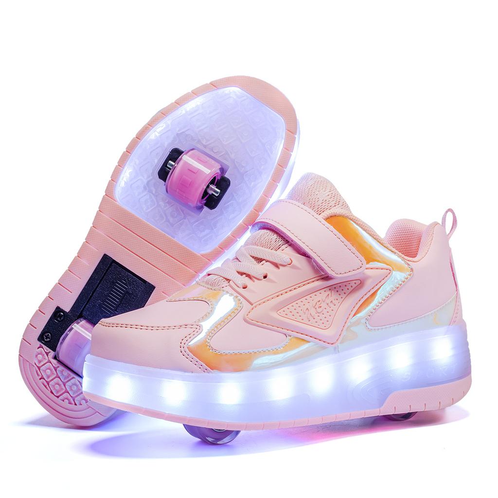Luminous Led Runaway Shoes Double Wheel Boys Wheel Shoes