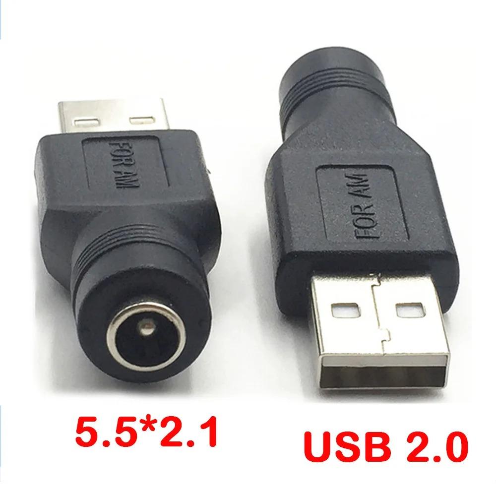 Разъем DC Female на USB 2.0 Type A Male Штекер Разъем Розетка DC Jack Адаптер Питания 5V 5.5*2.1мм Конвертер Зарядки Ноутбук ПК DIY