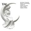 Pure White Matte Sculpture Moon Goddess Fairy Figurine, Sculpture, 3D Printed PLA Delicate Textured Figurine Winged Statue, Mystical Fantasy
