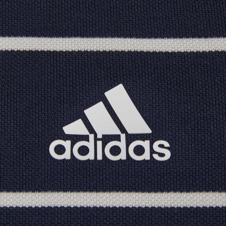 adidas Рубашка поло на полупуговицах с вышитым логотипом, мужские топы, темно-синие IA8164