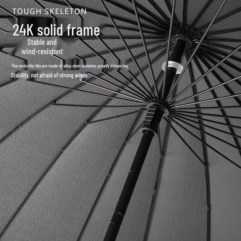 Ручной 24-спицевый зонт с длинной ручкой и двойным куполом с автоматическим водонепроницаемым чехлом