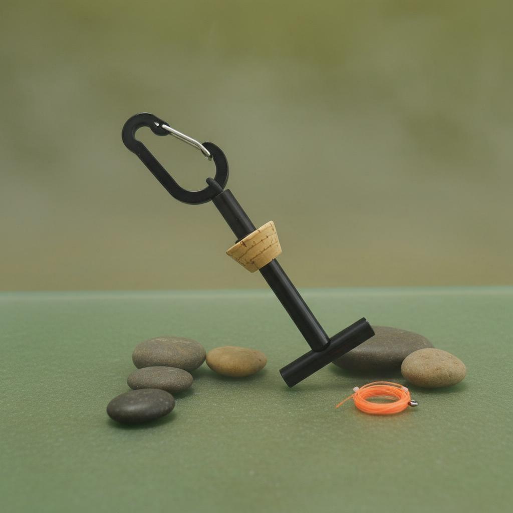 Fly Fishing Tippet Spool Holder Black Tippet Holder Sports Equipment Aluminum Metal