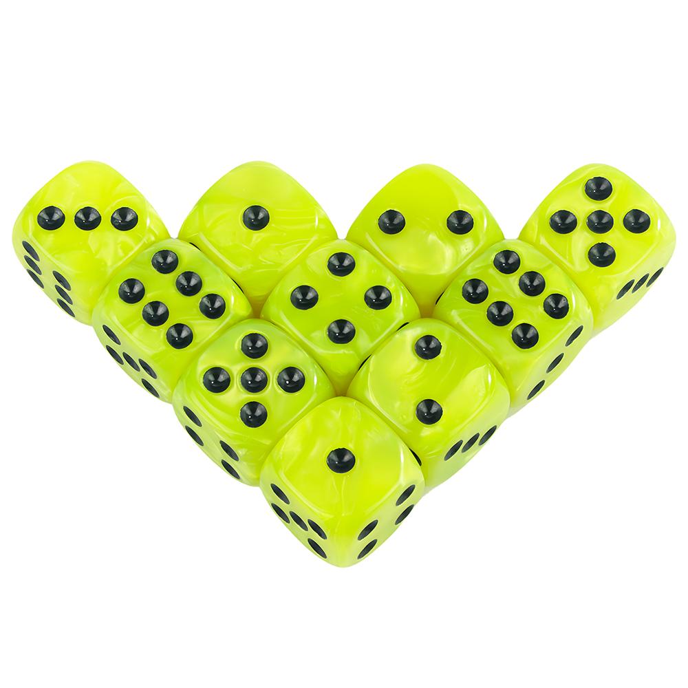 16MM Round Corner Game Dice Set 6-Sided Marble Acrylic Dices for Tabletop Game Gambling Entertainment Party