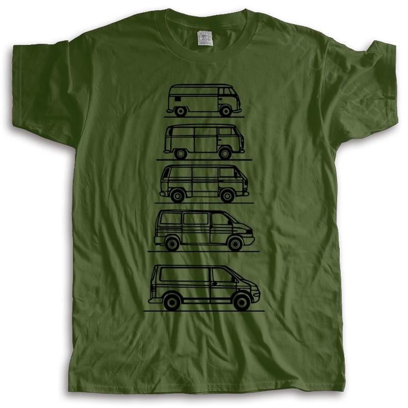 Tshirt Men Summer Top Tees Transporters Campers In Disguise T-Shirt T4 Tag Van Geschenk Fur Vater T-shirt Loose Style Tops