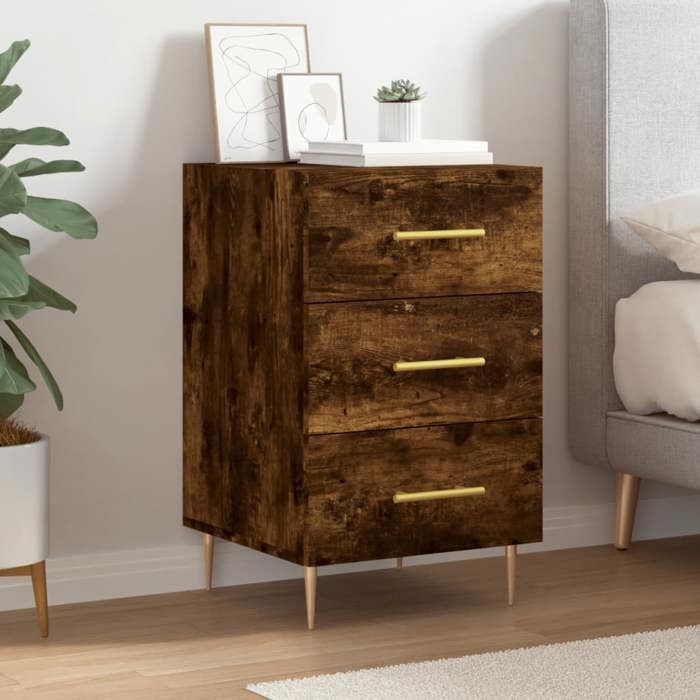 Maison Exclusive - Тумбочка из дымчатого дуба 40x40x66 см инженерная древесина