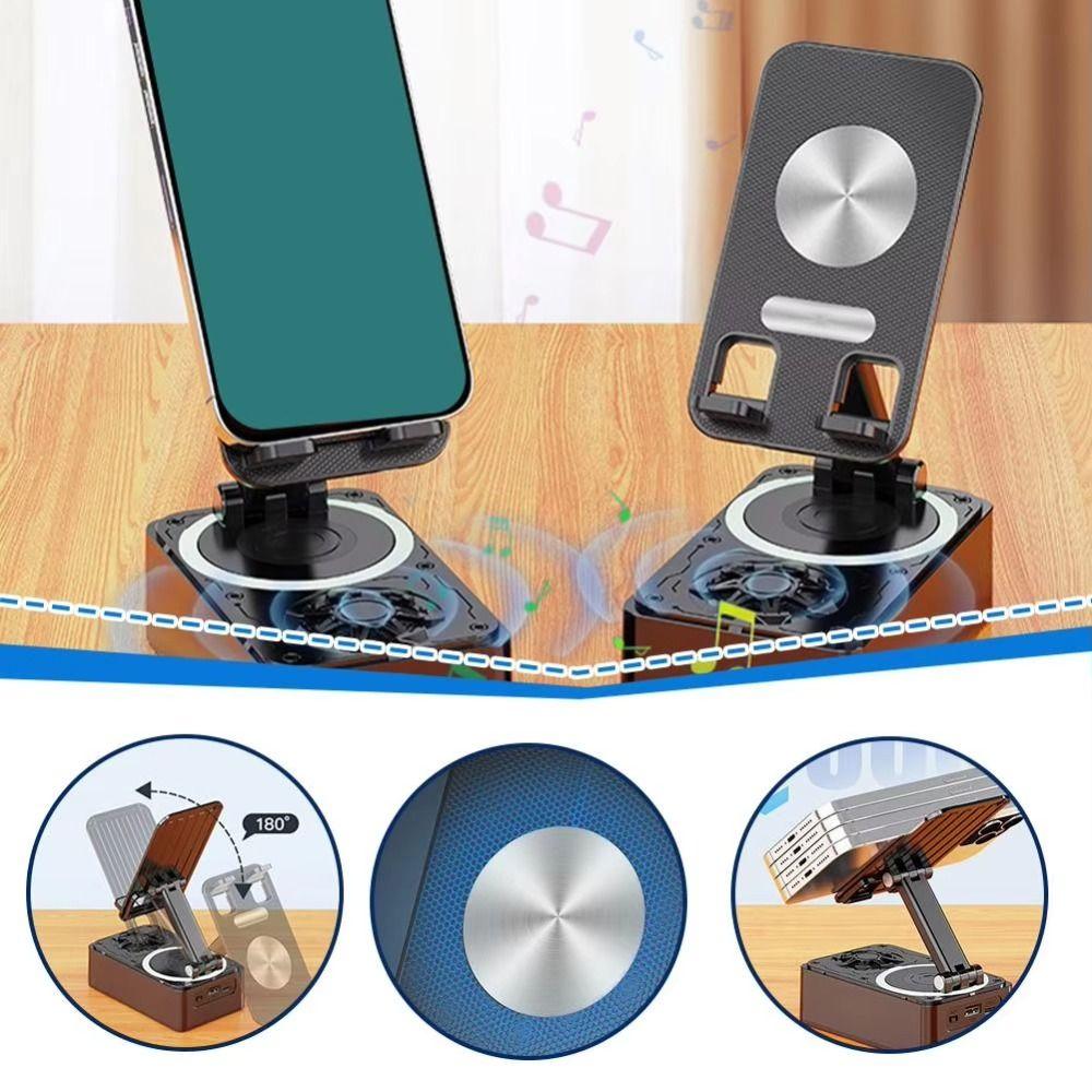 Rotating 3 in 1 Phone Holder Foldable Wireless Speaker Phone Stand Mobile Phone Accessories
