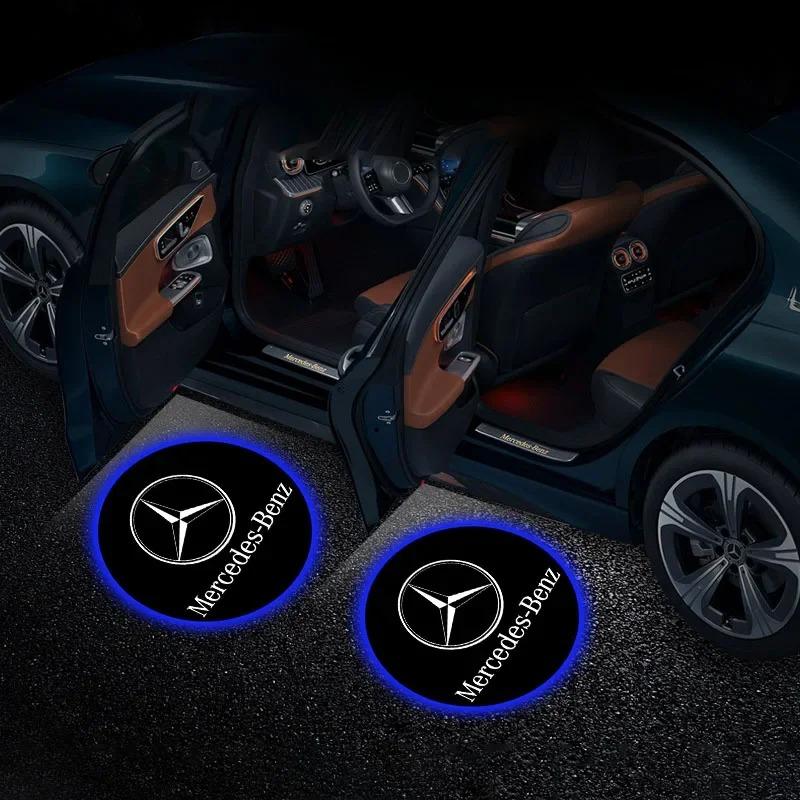2pcs Car Door Light Logo Welcome Light Car Door Projector Lamps Caps For Mercedes Benz Vito W638 W639 W447 W168 W169 W176 W177 OQ4