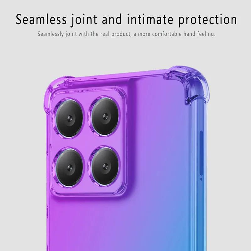 Ударопрочный градиентный силиконовый чехол для Motorola Edge 60 Fusion 60S Радужный цвет Противоударный чехол с подушками безопасности для Moto Edge 60 Stylus