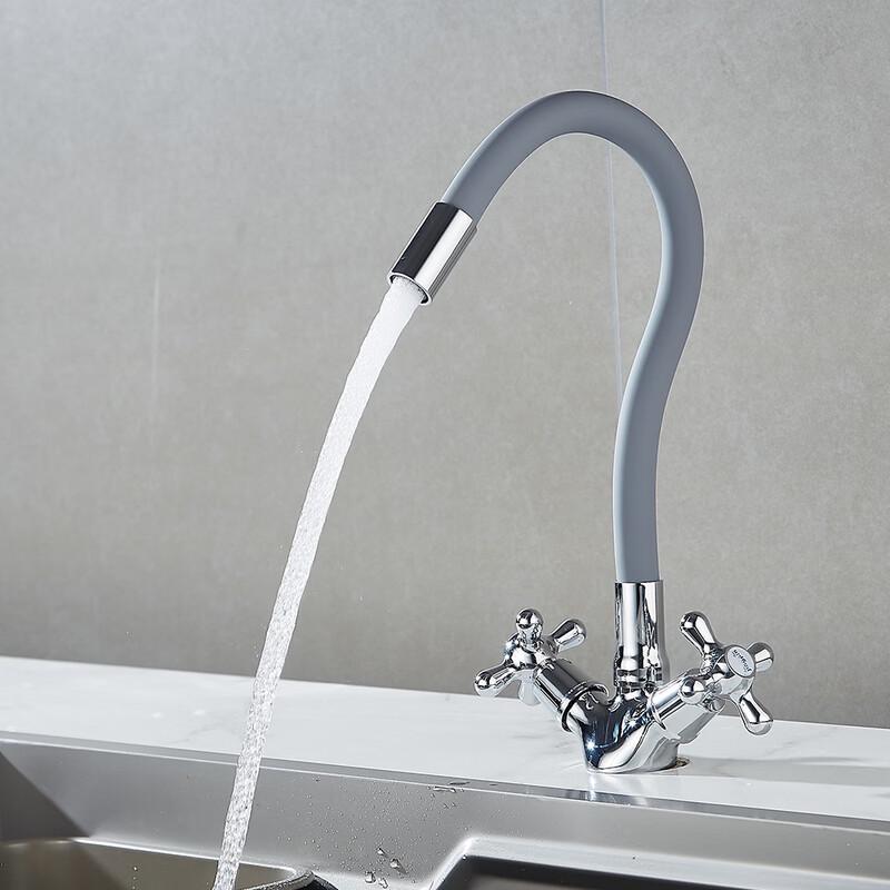Alloy Kitchen Sink Faucet with Universal Rotating Hot/Cold Pipe