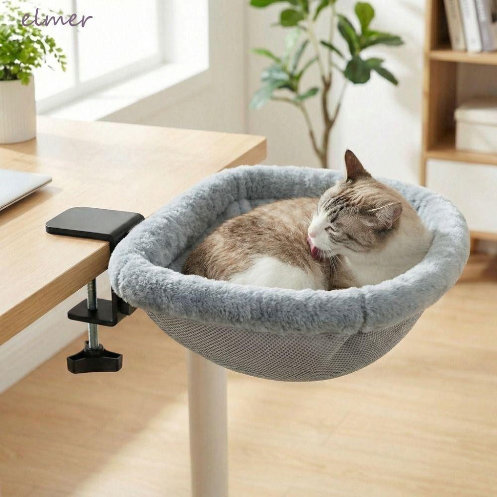 Sunken Design Cat Desk Bed Space-Saving Cat Perch Soft Cat Desk Hammock Home Office Desk