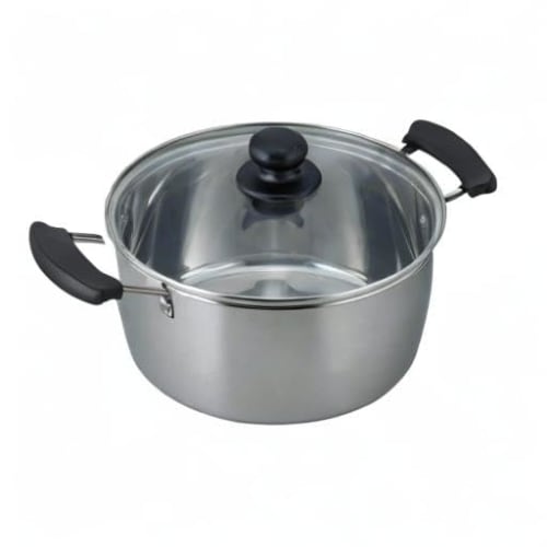 Wahei Freiz Two-handed Pot 22cm Stainless Steel with Glass Lid IH/Gas Compatible Recido RR-6890
