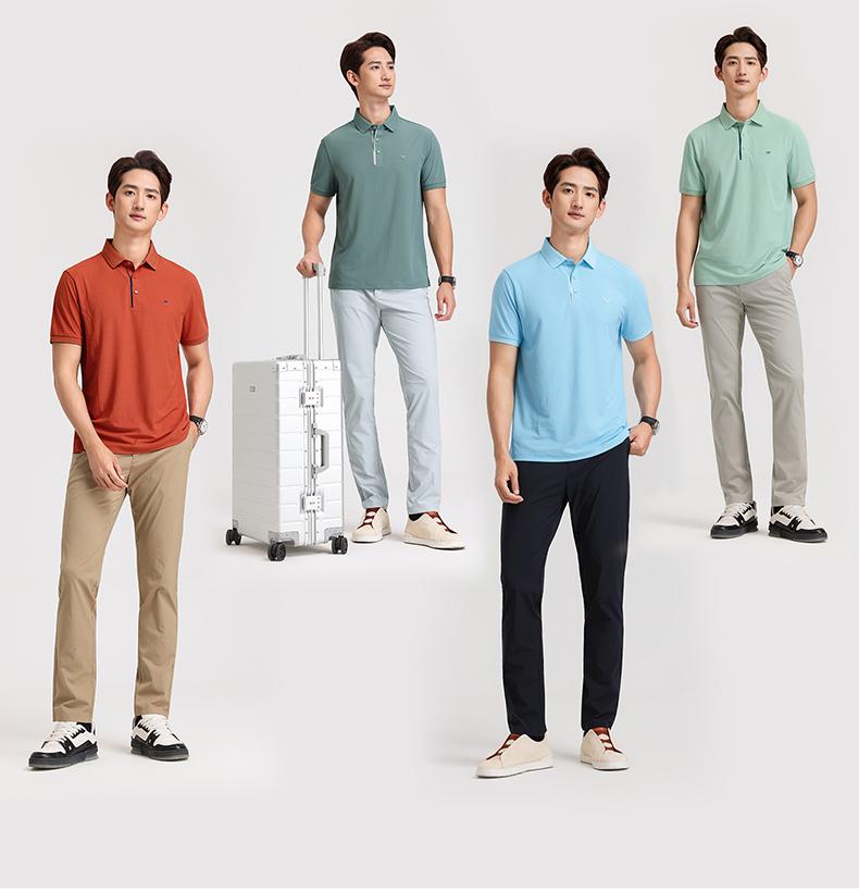 Langdeng Summer Men's Short-Sleeved Polo Shirt
