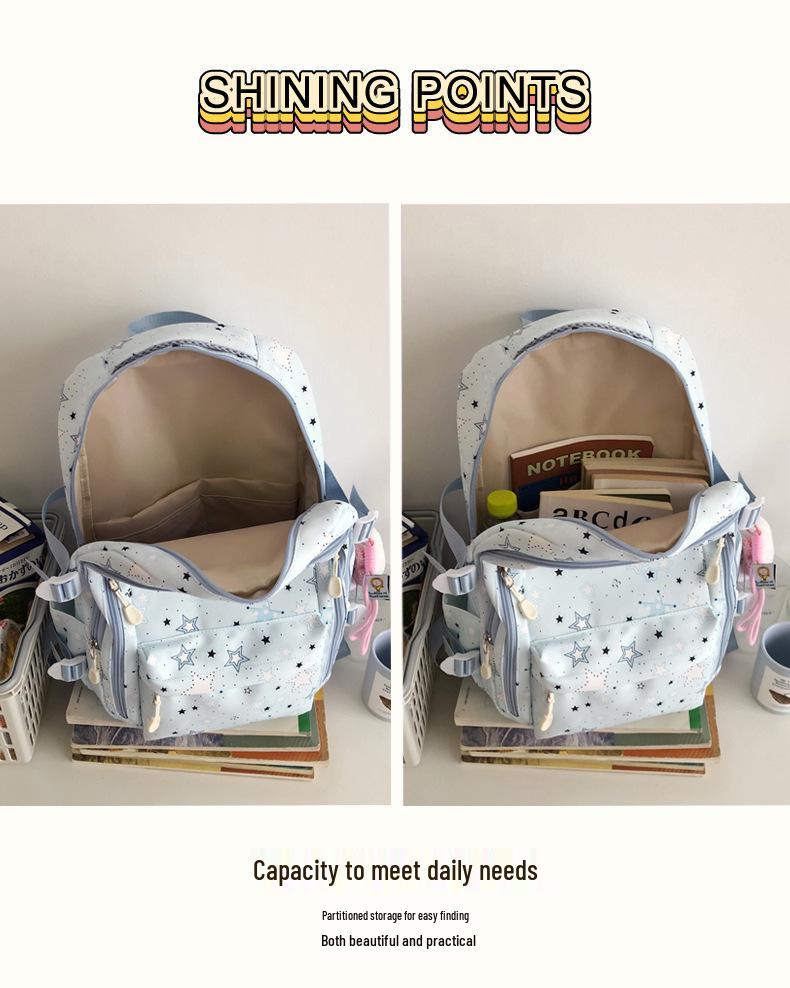 Рюкзак в японском и корейском стиле для девочек-подростков – Модный дизайн со звездой, Идеально подходит для школы и прогулок