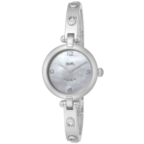 Coach CARY Kelly Watch, White Pearl Dial, Stainless Steel Quartz, 26mm, Women's, Silver, 14504005