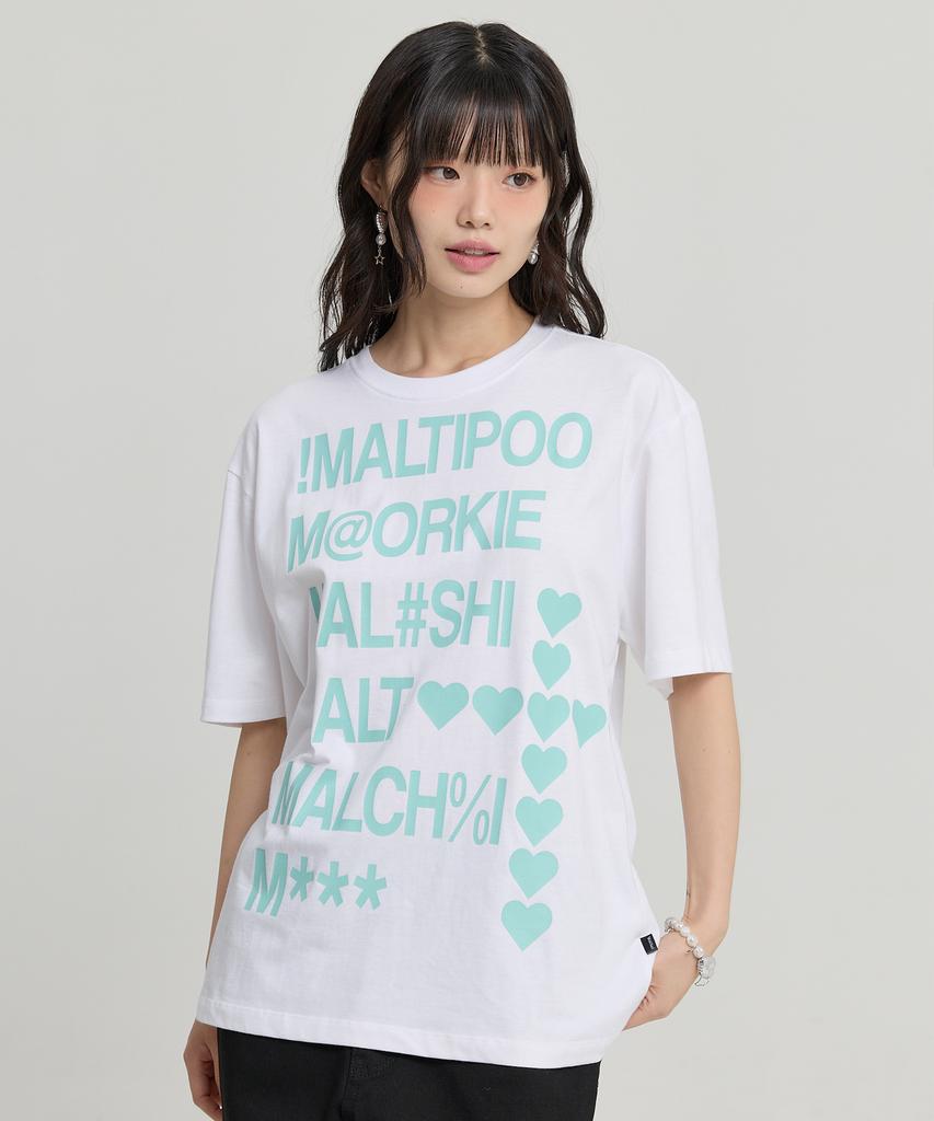WAIKEI Мальтипу Lettering Color Block Футболка с коротким рукавом Белый