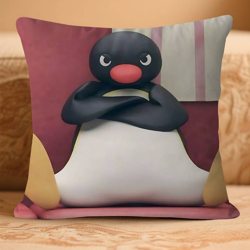Милая мультяшная наволочка P-Pin-guS, съемная, моющаяся, чехол для подушки – мягкий лен для любого сезона