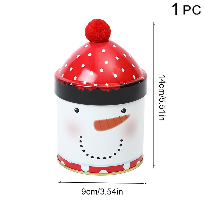 Рождественская коробка для хранения конфет, жестяная металлическая банка, упаковочная коробка для печенья, украшения для рождественской вечеринки, подарок детям на Новый год 2025 г.