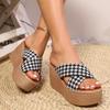 Женские тапочки Новые летние удобные сандалии на танкетке Пляжные тапочки на платформе Тренд Высокий каблук Дизайнерская обувь Шлепанцы Женские