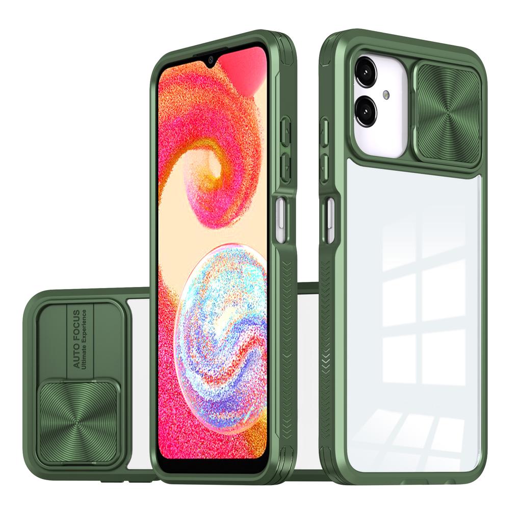 Ударопрочный прозрачный чехол для Samsung Galaxy A04E A04S A04 M04 F04 A03S A03 Core A02S Slide Metal Защитная крышка объектива