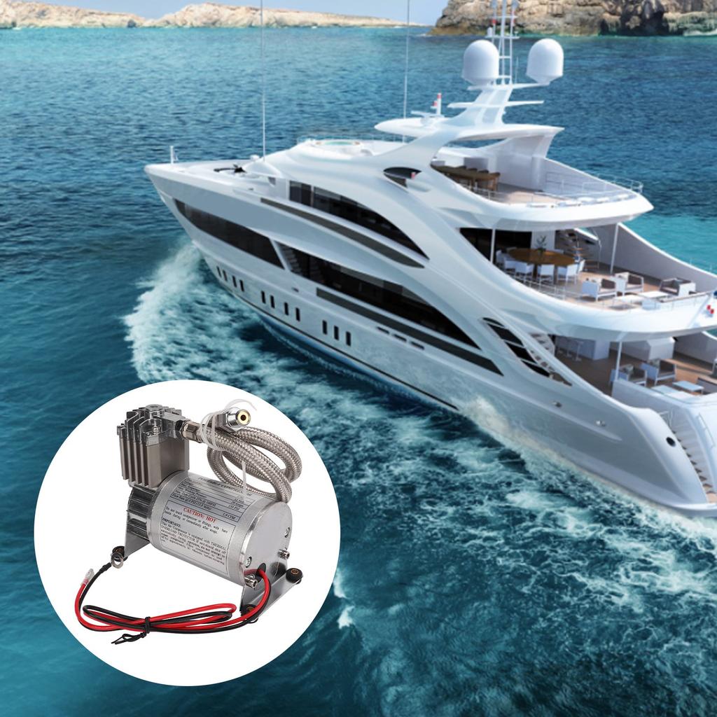 Сверхмощный воздушный компрессор Сверхмощный воздушный компрессор 20A 150 PSI Металлический Резьба NPT1/4 для 12В транспортных средств Яхты Лодки