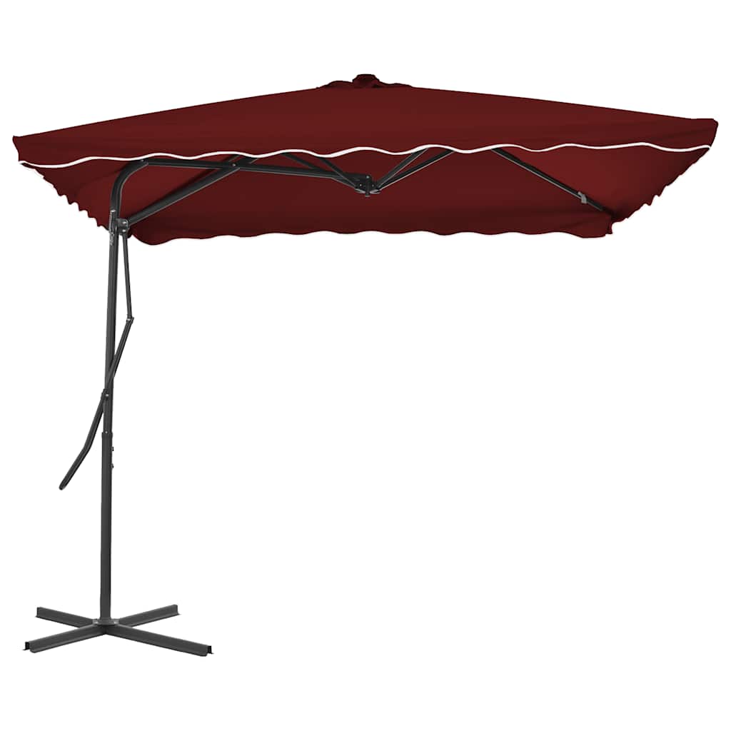 Patio Umbrella with Steel Pole 250x250x230 cm Burgundy Red
