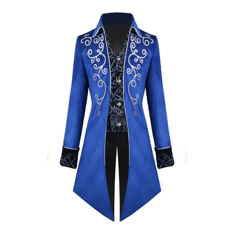 Men Medieval Tuxedo Steampunk Vintage Victorian Long Sleeve Windbreaker Medieval Vintage Suit Prince Costume For Men