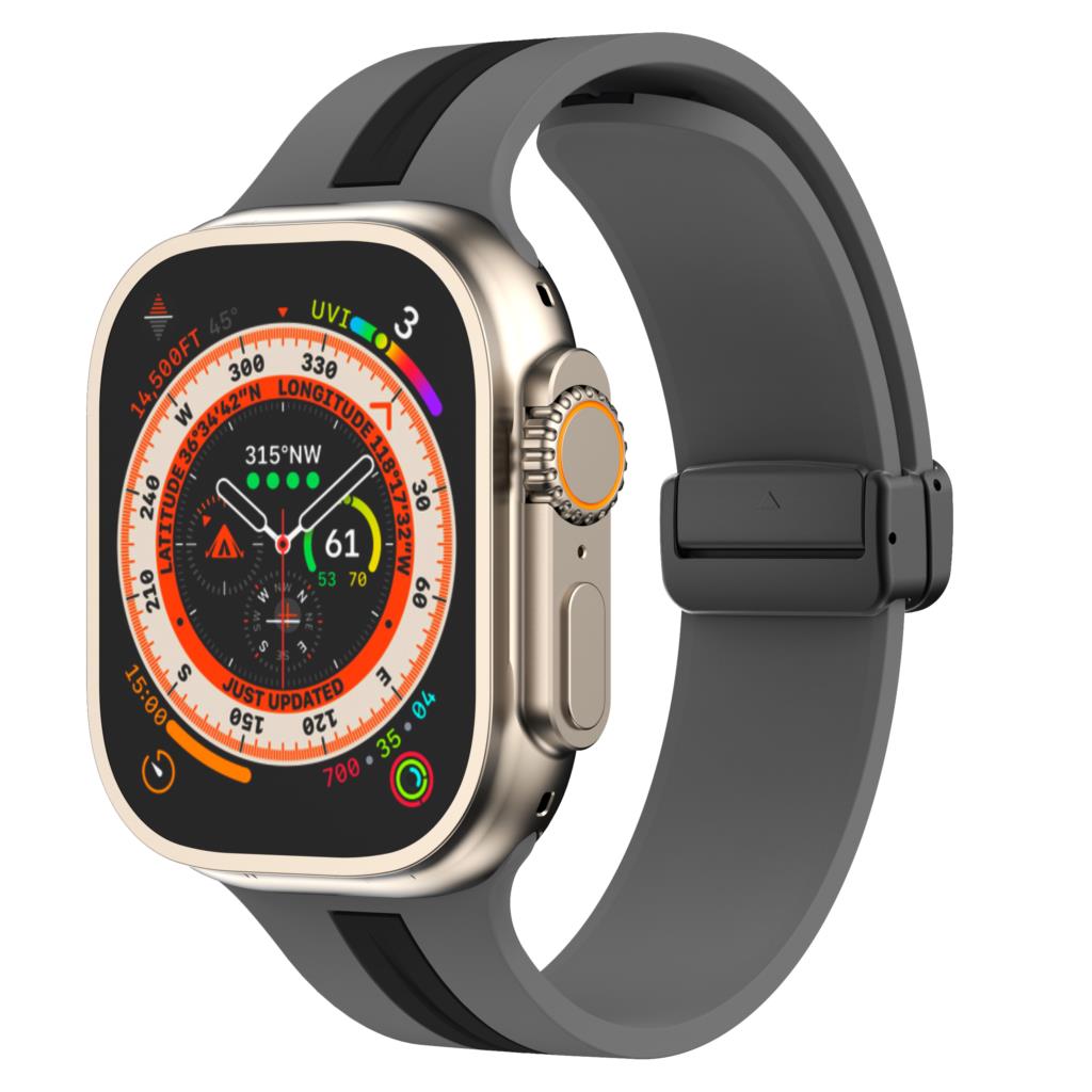 Магнитная застежка Ремешок Для Apple Watch Ultra 2 ремешок 49мм 44мм 40мм 45мм 41мм 38мм Силиконовый Браслет iWatch серия 7 3 6 5 se 8 9