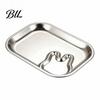 Safe Kitchenware for Baby Feeding 304 Stainless Steel Kids Dinner Plate, Divided Tray with Dip Rust Resistant Food Serving Dish Sauce Dumplings Sushi,