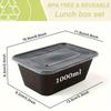 10PCS / 1000ml Meal Preparation Containers, Reusable Food Containers with LIDS for Food Preparation, Disposable Lunch Boxes