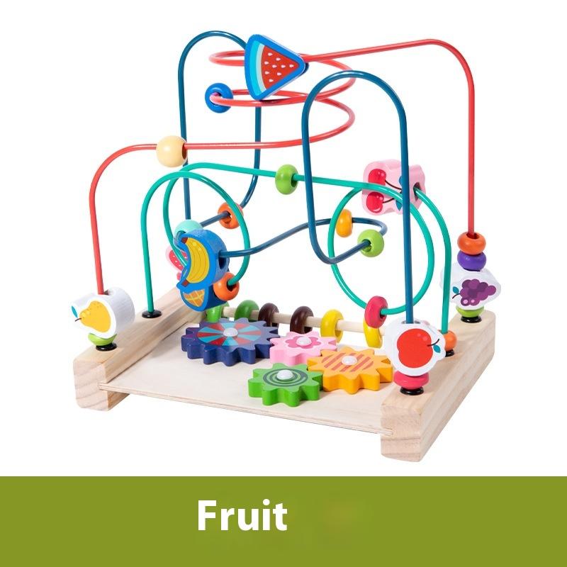 Детские деревянные многофункциональные нитяные крупные бусины для раннего обучения, строительные блоки, интерактивные развивающие игрушки
