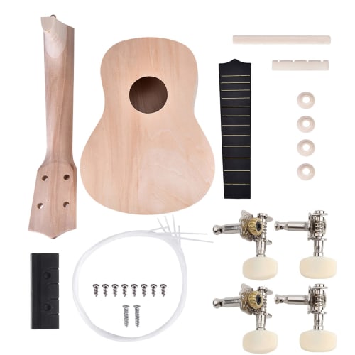 DIY Ukulele for Kids, Beginners, 21-inch, Unfinished Basswood Ukulele Assembly Kit, Fun, Wear-Resistant, Musical Toy, Kids Gift