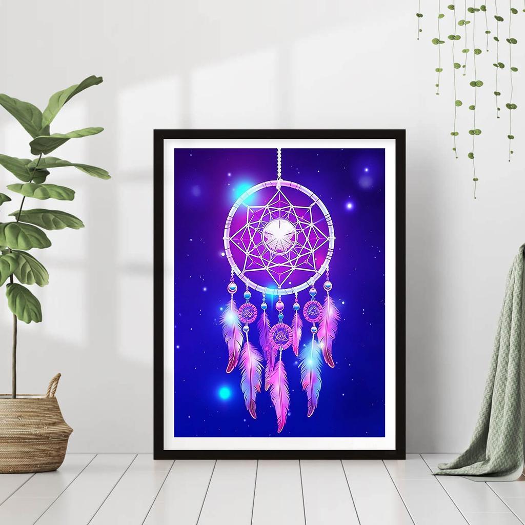 5D DIY Diamond Painting Purple Wind Chimes Cross Stitch Kit Mosaic Diamond Embroidery Rose Full Round Square Drill Home Decoration