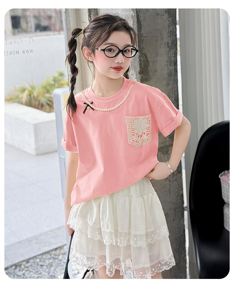 Girls' T-shirts Short Sleeve Summer Casual Tops