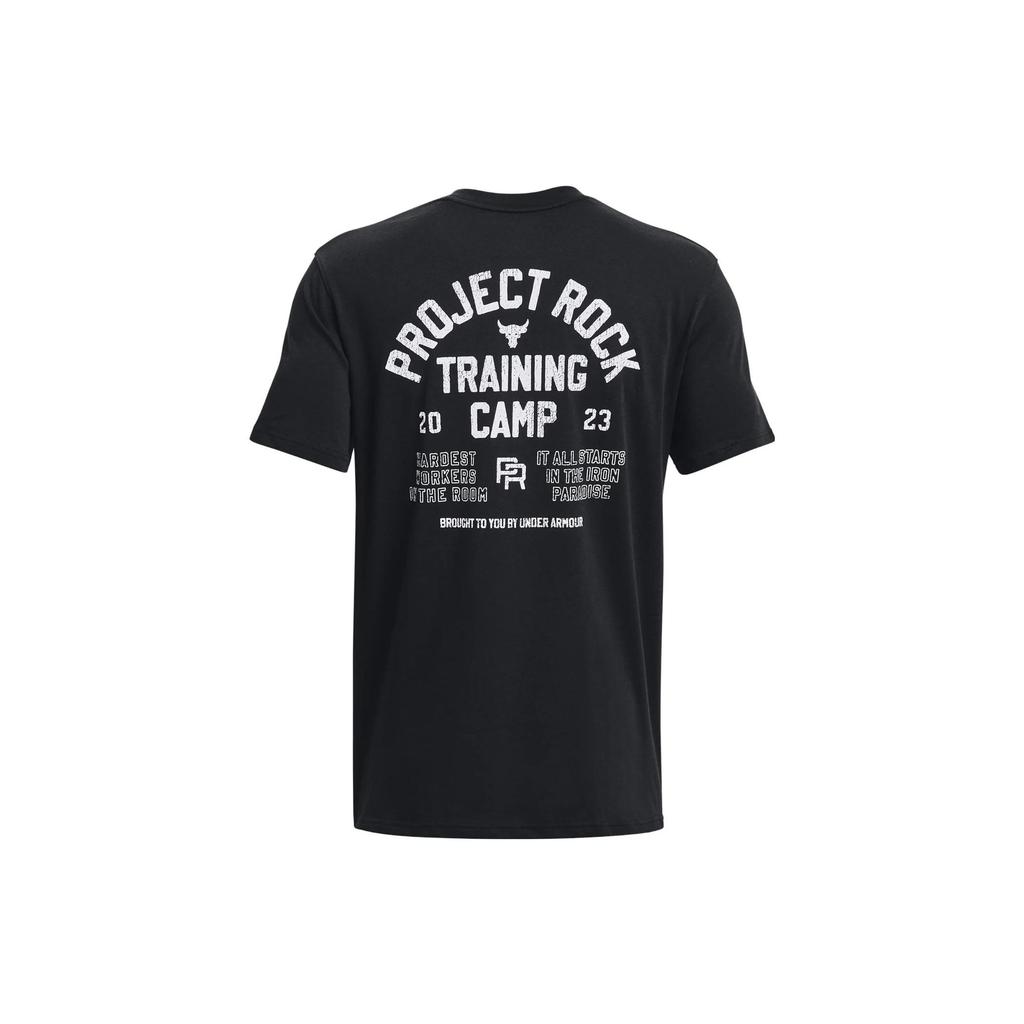 Under Armour Футболка Project Rock Solid Color Crew Neck с коротким рукавом для мужчин, цвет черный 1379114-001