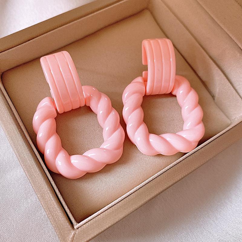 Серьги с розовыми цветами в форме сердца и кошачьим глазом, модные серьги, высококачественные серьги